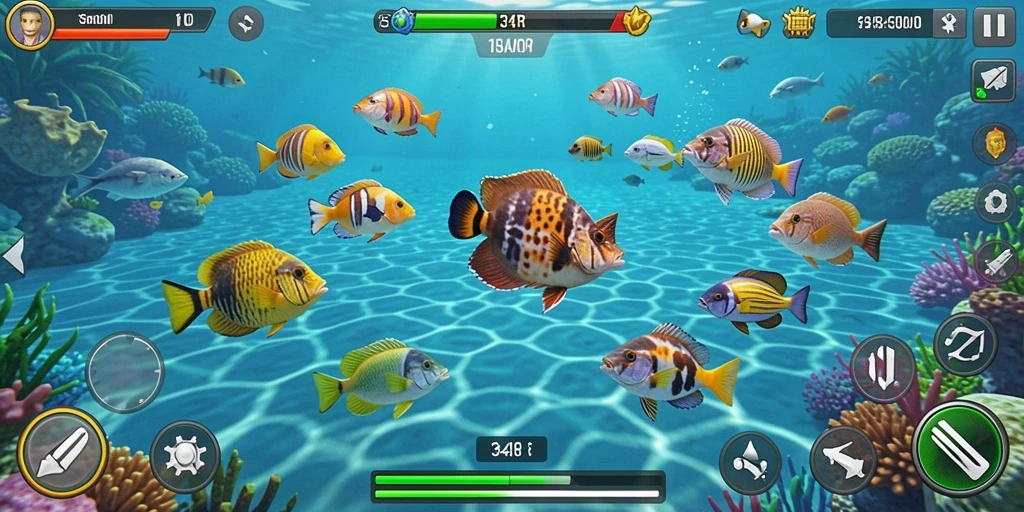 Tampilan gameplay Tembak Ikan yang seru di 34R.