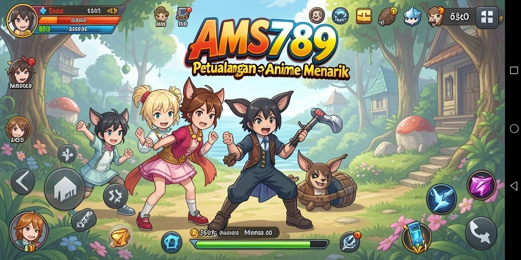 Screenshot utama AMS789 menampilkan aksi seru dan karakter anime yang ikonik.