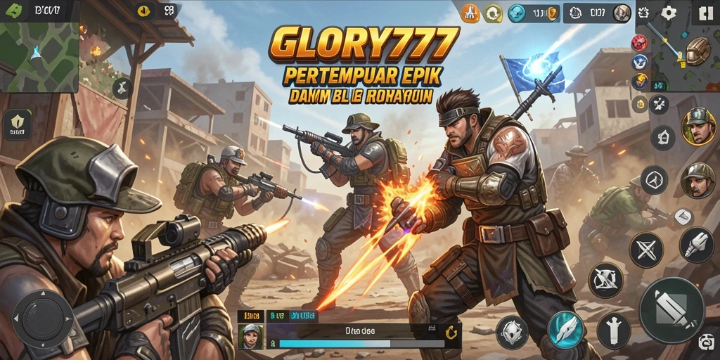 Tangkapan layar menampilkan aksi intens dalam game Battle Royale.