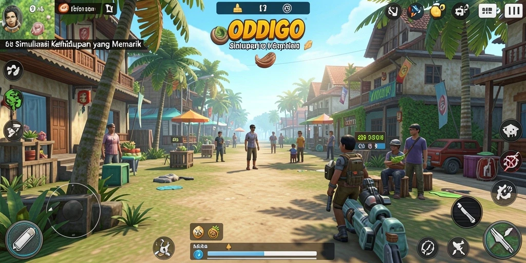 Tampilan gameplay ODDIGO yang menarik dan interaktif.
