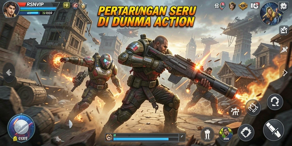Tangkapan layar gameplay RSNVIP dengan aksi pertarungan yang intens dan mendebarkan.