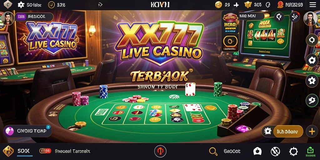 Tampilan screenshot utama XXX777 menampilkan dealer langsung dan gameplay Live Casino yang mendebarkan.