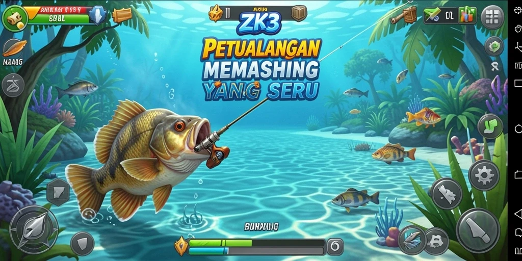 Tampilan gameplay ZK3 yang menarik dan penuh aksi memancing.